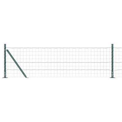 Fence with Posts Green 0.4 x 25 m Steel