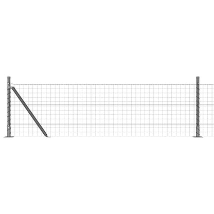Fence with Posts Grey 0.4 x 10 m Steel