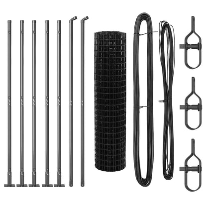 Fence with Posts Grey 0.8 x 10 m Steel