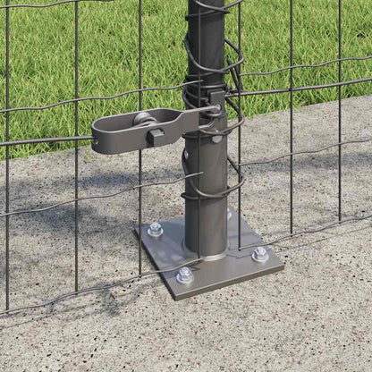 Fence with Posts Grey 0.8 x 10 m Steel
