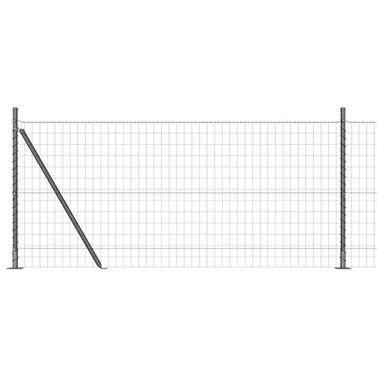 Fence with Posts Grey 0.8 x 10 m Steel