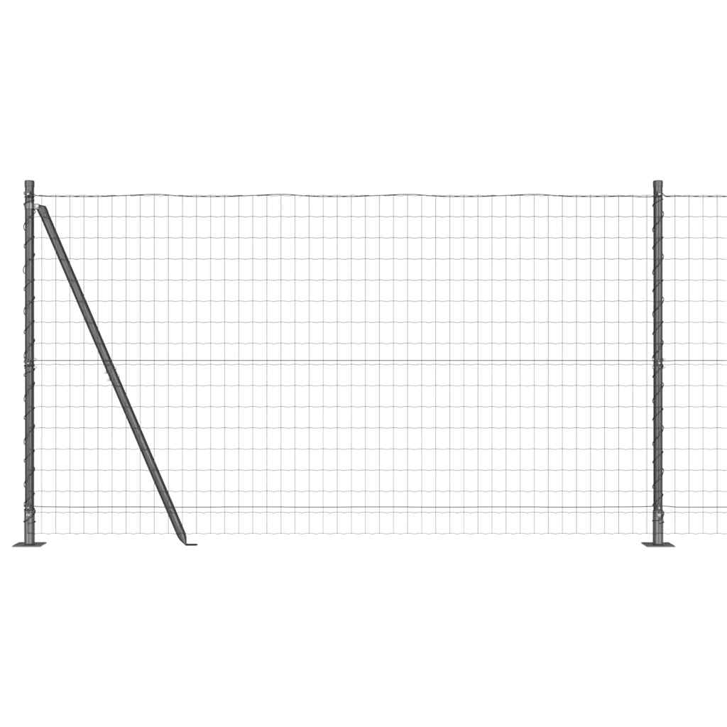 Fence with Posts Grey 1.2 x 10 m Steel