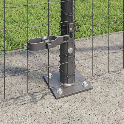 Fence with Posts Grey 1.4 x 10 m Steel