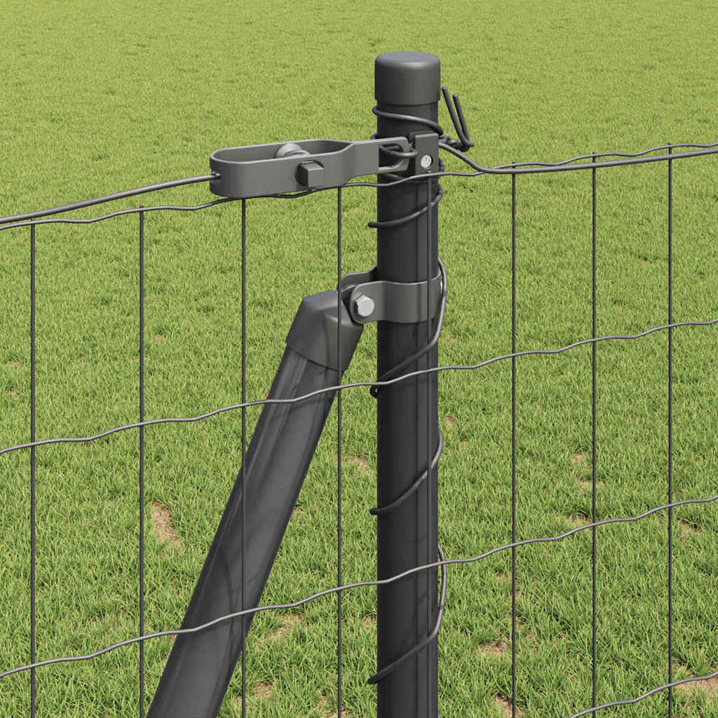 Fence with Posts Grey 1.2 x 10 m Steel