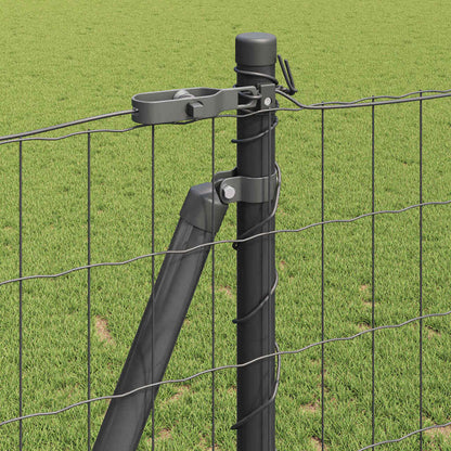 Fence with Posts Grey 1.2 x 10 m Steel