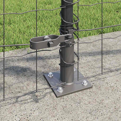 Fence with Posts Grey 1 x 10 m Steel
