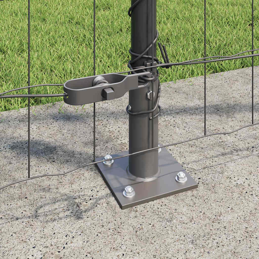 Fence with Posts Grey 1.2 x 10 m Steel