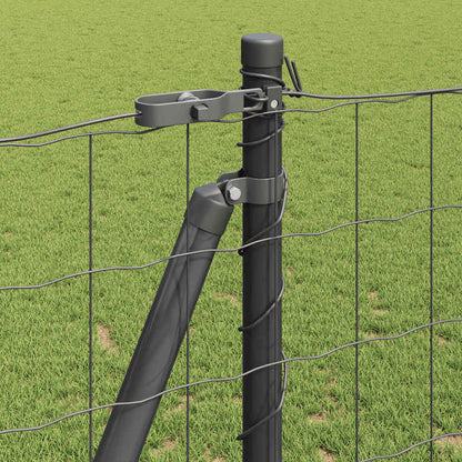 Fence with Posts Grey 1.2 x 10 m Steel