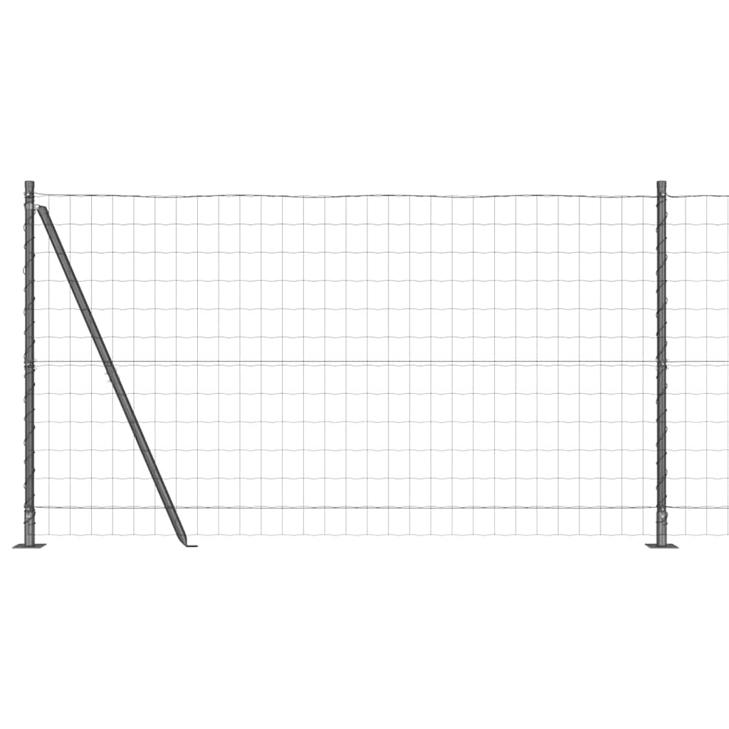 Fence with Posts Grey 1.2 x 10 m Steel
