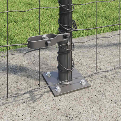 Fence with Posts Grey 1.5 x 10 m Steel
