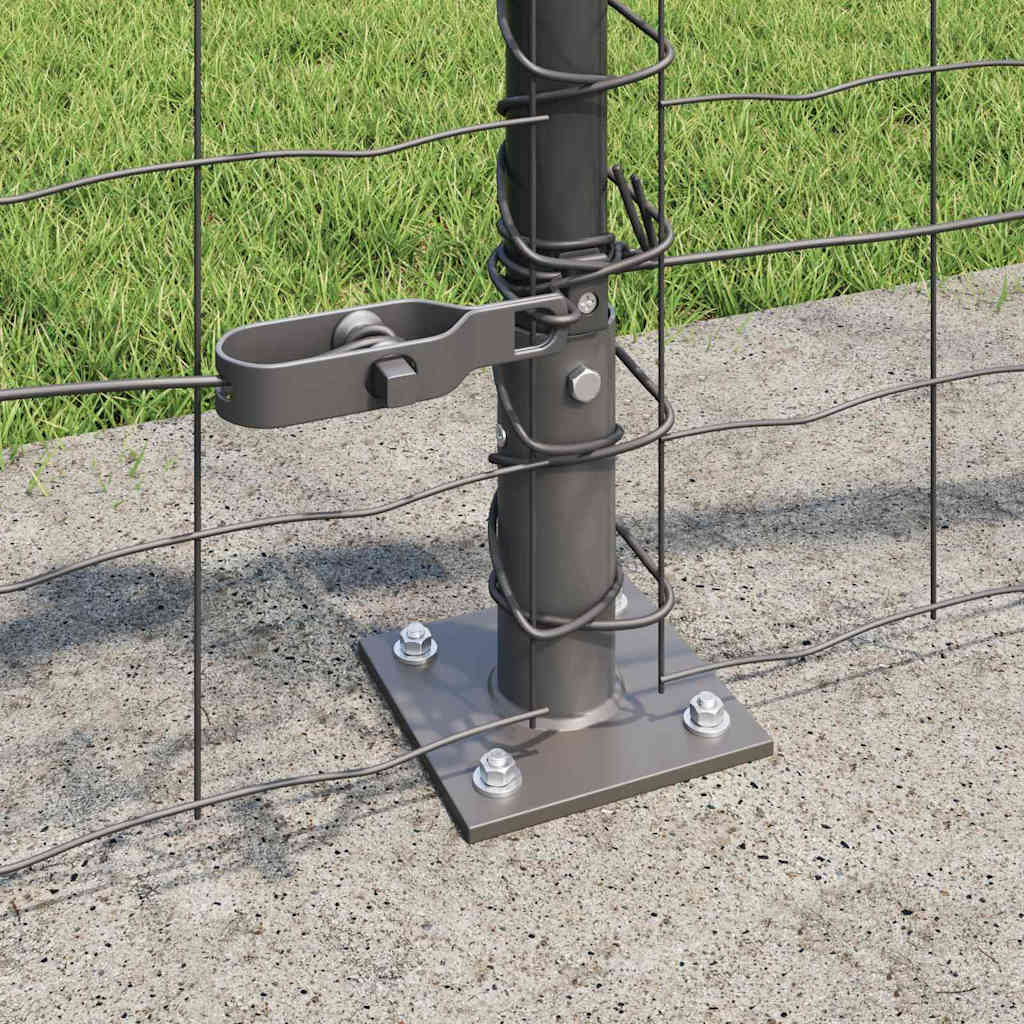Fence with Posts Grey 0.4 x 10 m Steel