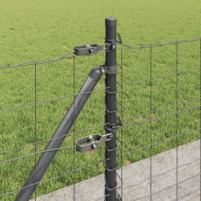 Fence with Posts Grey 0.4 x 10 m Steel