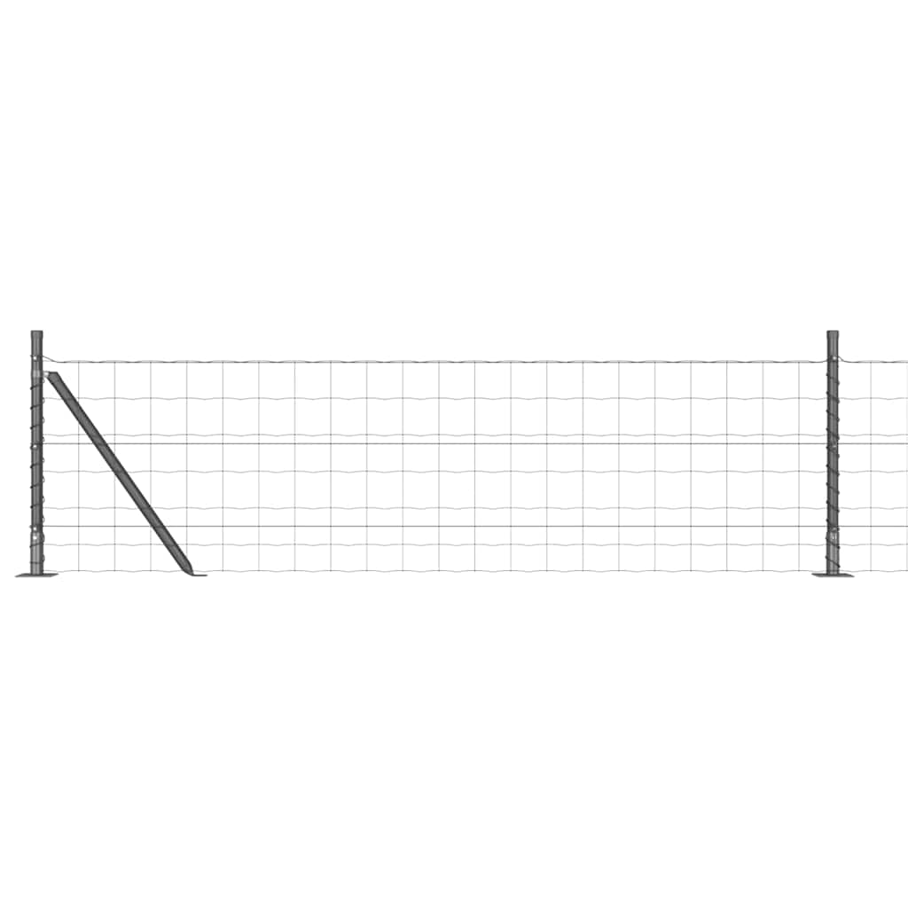 Fence with Posts Grey 0.4 x 10 m Steel