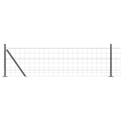 Fence with Posts Grey 0.4 x 10 m Steel