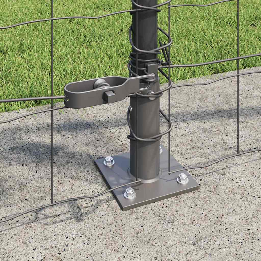 Fence with Posts Grey 1 x 10 m Steel