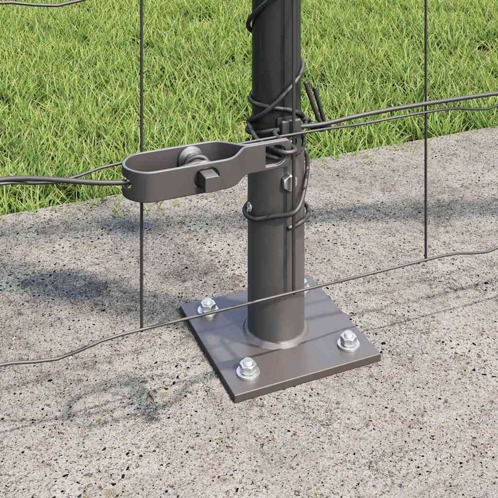 Fence with Posts Grey 1.2 x 10 m Steel