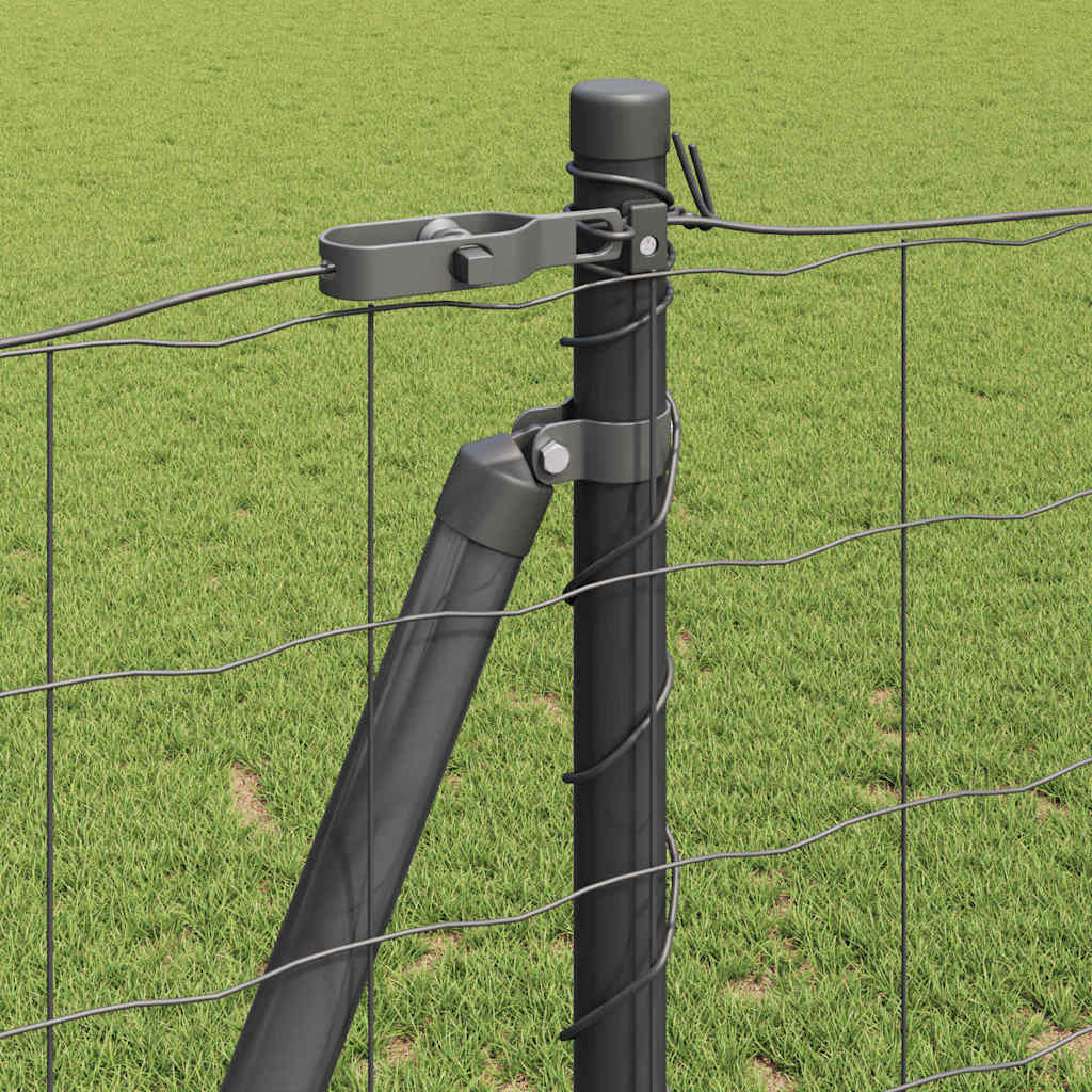 Fence with Posts Grey 1.2 x 10 m Steel