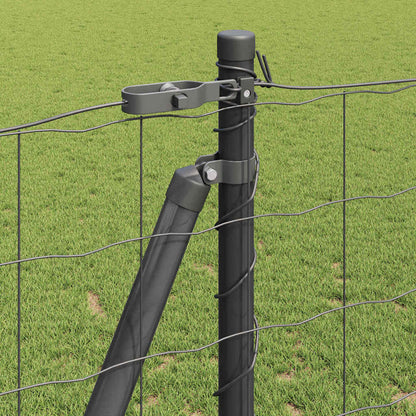 Fence with Posts Grey 1.2 x 10 m Steel