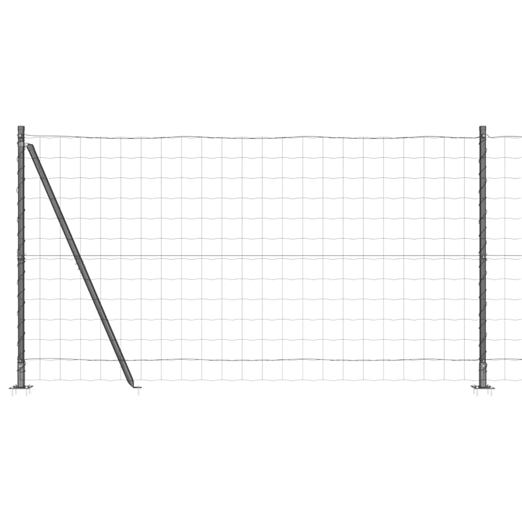 Fence with Posts Grey 1.2 x 10 m Steel