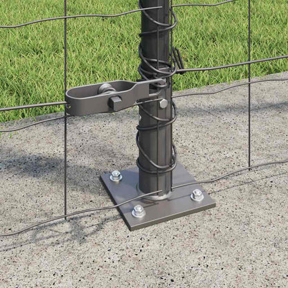 Fence with Posts Grey 1.5 x 10 m Steel