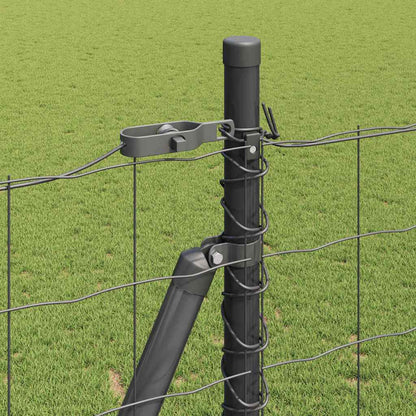 Fence with Posts Grey 1.5 x 10 m Steel