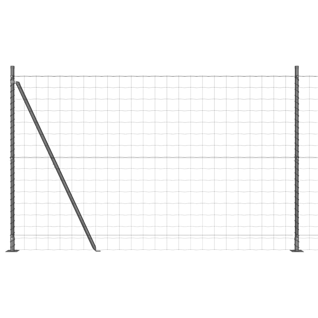 Fence with Posts Grey 1.5 x 10 m Steel