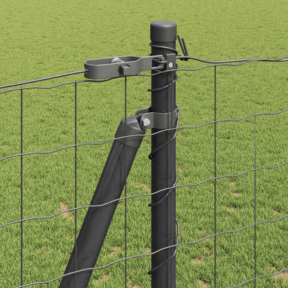 Fence with Posts Grey 1.2 x 10 m Steel