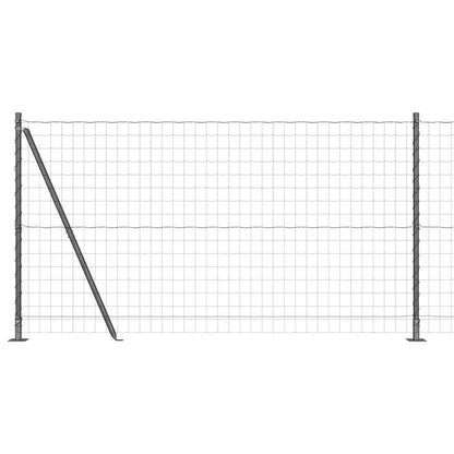 Fence with Posts Grey 1.2 x 10 m Steel