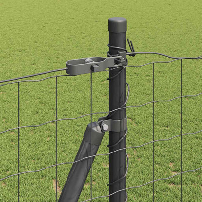 Fence with Posts Grey 1.5 x 10 m Steel