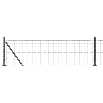Fence with Posts Grey 0.4 x 25 m Steel