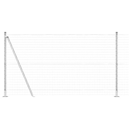 Fence with Posts Silver 1.2 x 10 m Steel