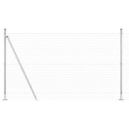Fence with Posts Silver 1.5 x 10 m Steel