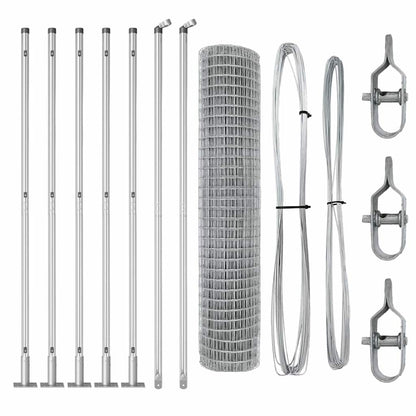 Fence with Posts Silver 1.5 x 10 m Steel