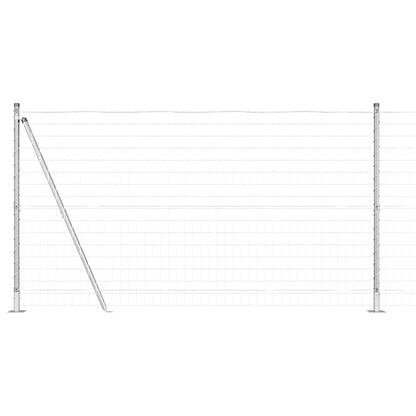Fence with Posts Silver 1.2 x 10 m Steel