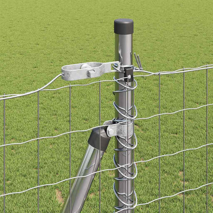 Fence with Posts Silver 1.4 x 10 m Steel
