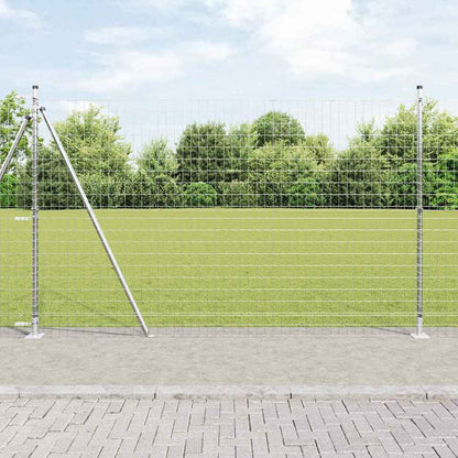 Fence with Posts Silver 1.4 x 10 m Steel