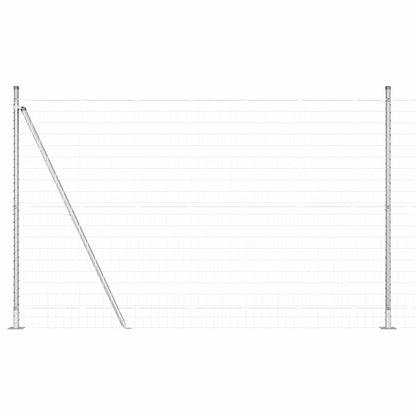 Fence with Posts Silver 1.4 x 10 m Steel
