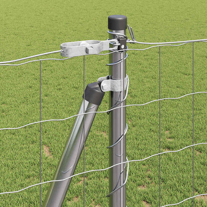 Fence with Posts Silver 1.2 x 10 m Steel