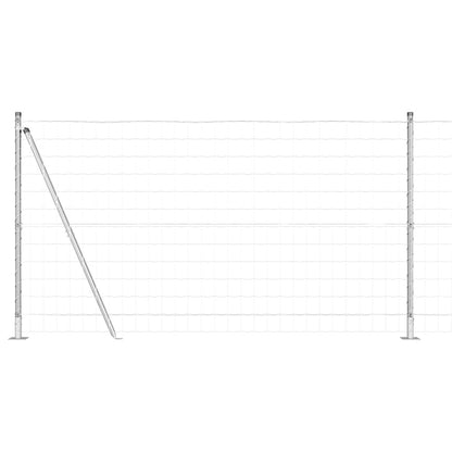 Fence with Posts Silver 1.2 x 10 m Steel