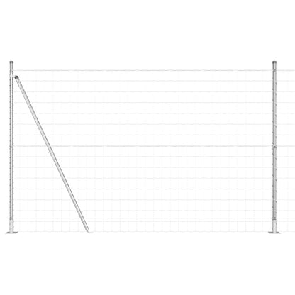 Fence with Posts Silver 1.5 x 10 m Steel