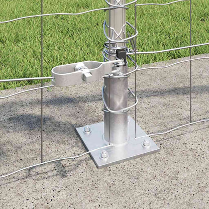 Fence with Posts Silver 1 x 10 m Steel