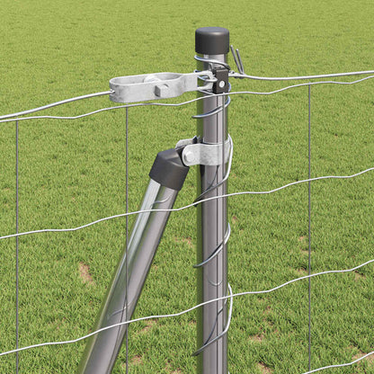 Fence with Posts Silver 1.2 x 10 m Steel