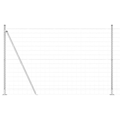 Fence with Posts Silver 1.4 x 10 m Steel