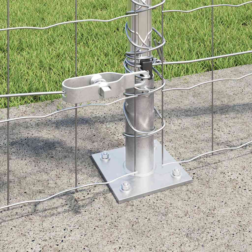 Fence with Posts Silver 0.8 x 25 m Steel