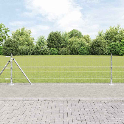Fence with Posts Silver 0.4 x 50 m Steel