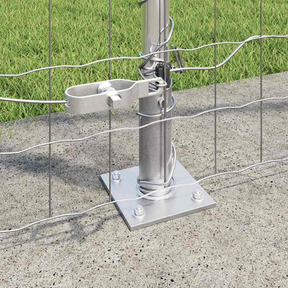 Fence with Posts Silver 1.4 x 10 m Steel