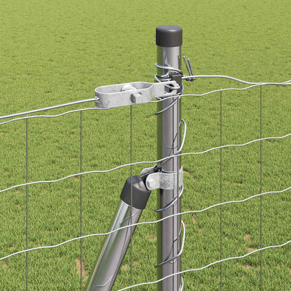 Fence with Posts Silver 1.4 x 10 m Steel