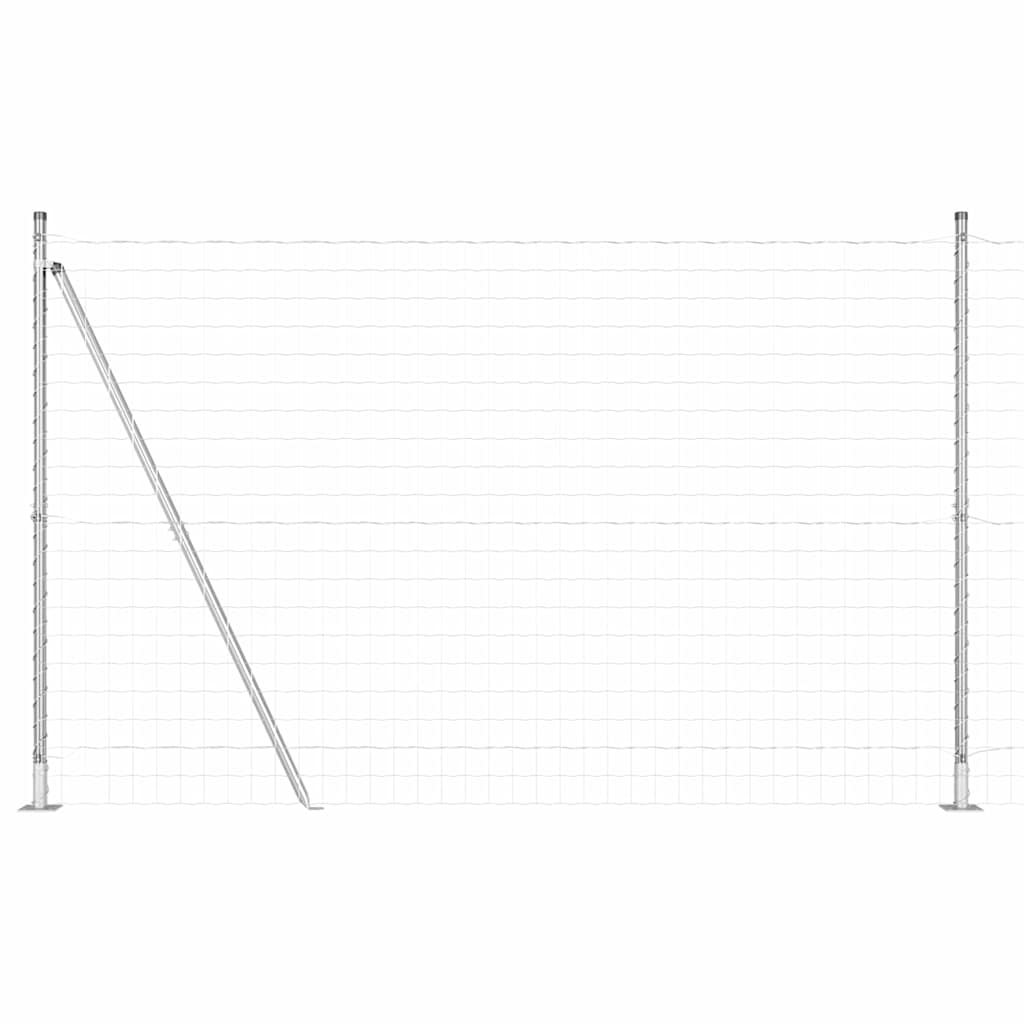 Fence with Posts Silver 1.4 x 10 m Steel