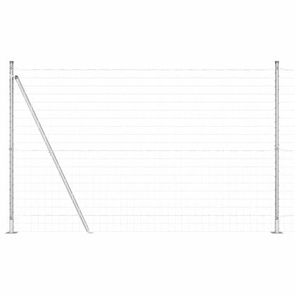 Fence with Posts Silver 1.4 x 10 m Steel