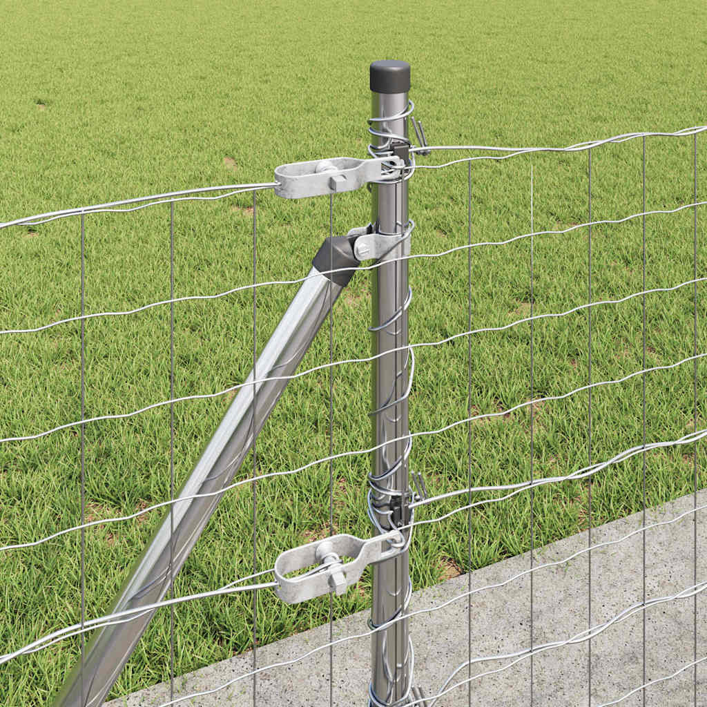 Fence with Posts Silver 0.6 x 25 m Steel